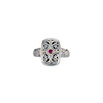 Δαχτυλίδι Mediterranean σε ασήμι με λεπτομέρειες από χρυσό 18 καρατίων