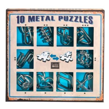 10 Metal Puzzles Blue Set