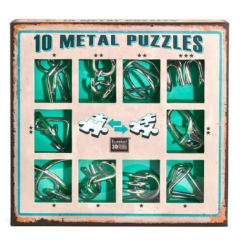 10 Metal Puzzles Green Set
