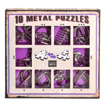 10 Metal Puzzles Purple Set