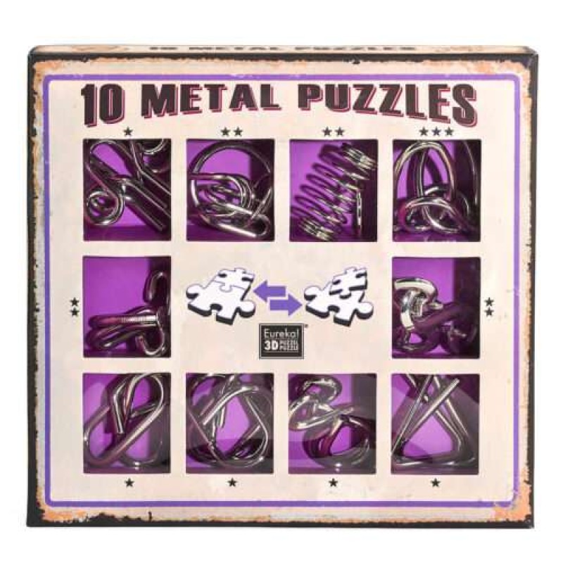 10 Metal Puzzles Purple Set