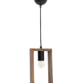 Φωτιστικό οροφής με ξύλινο ορθογώνιο πλαίσιο