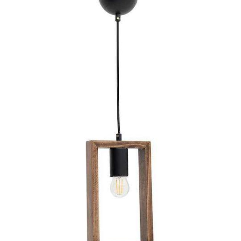 Φωτιστικό οροφής με ξύλινο ορθογώνιο πλαίσιο