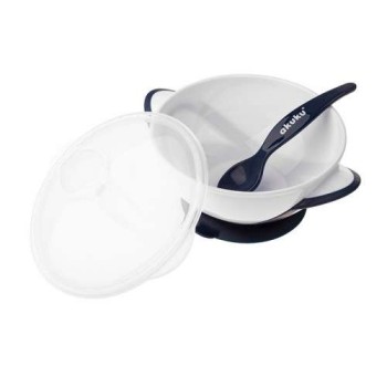 Μπολάκι με βεντούζα και κουτάλι μαύρο