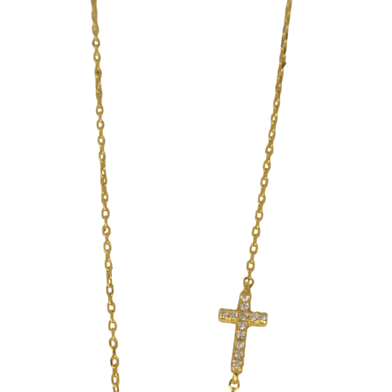 Κολιέ μάτι με σταυρό