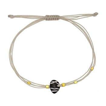 Βραχιόλι με βότσαλο μαύρο