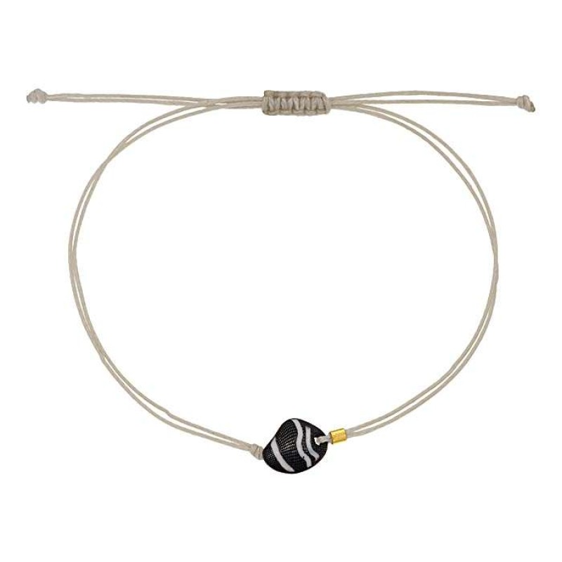 Βραχιόλι με βότσαλο μαύρο