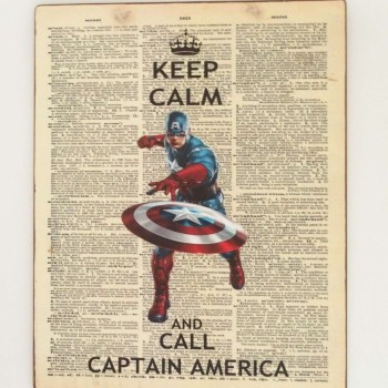 Πινακίδα "Keep calm and call Captain America"