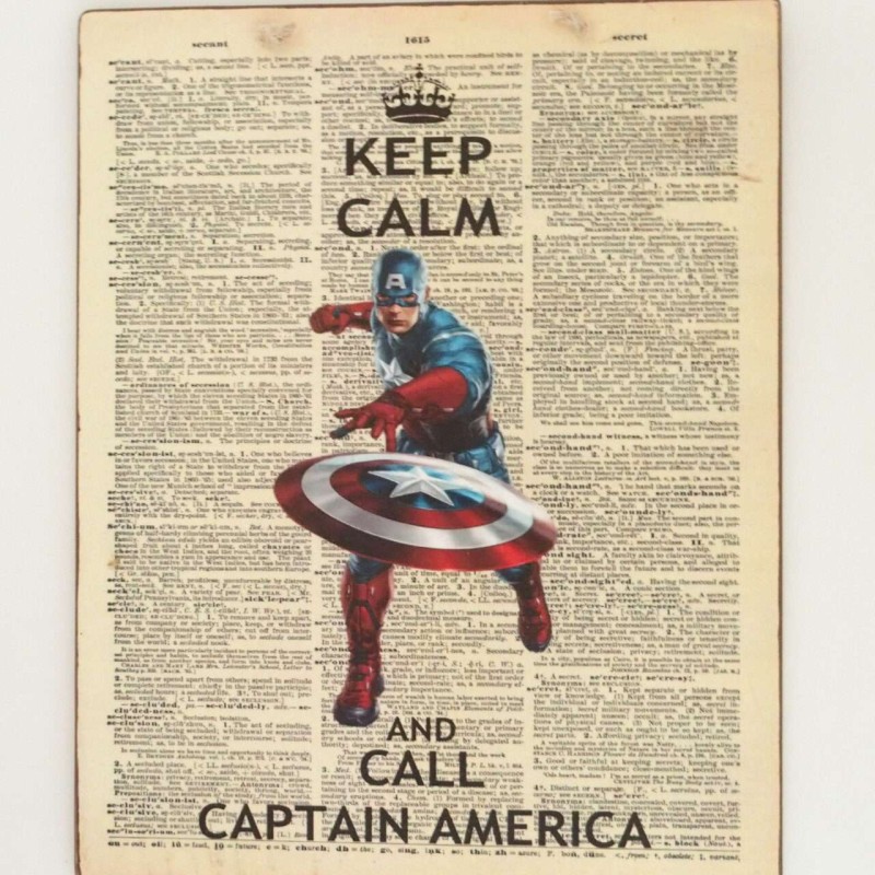Πινακίδα "Keep calm and call Captain America"