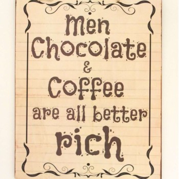 Πινακίδα "Men Chocolate & Coffee"