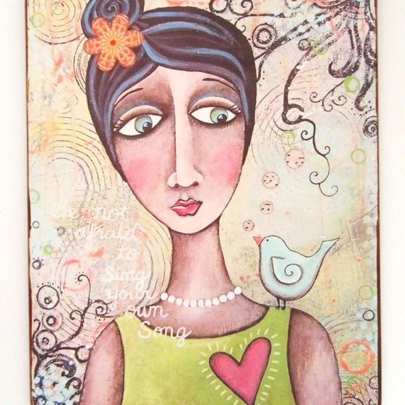 Πινακίδα "Be not afraid to sing your own song"