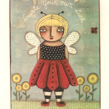 Πινακίδα "Create your own luck"