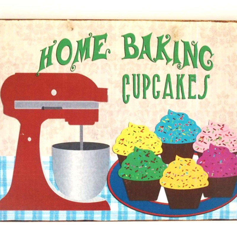 Πινακίδα "Home baking cupcakes"
