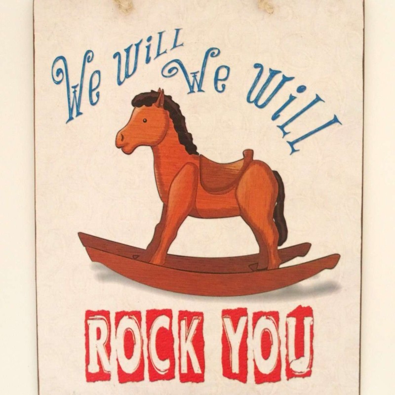 Πινακίδα "We Will Rock You"