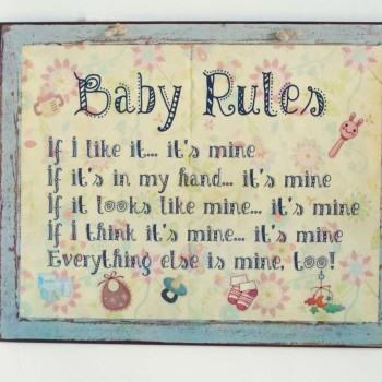 Πινακίδα "Baby rules"