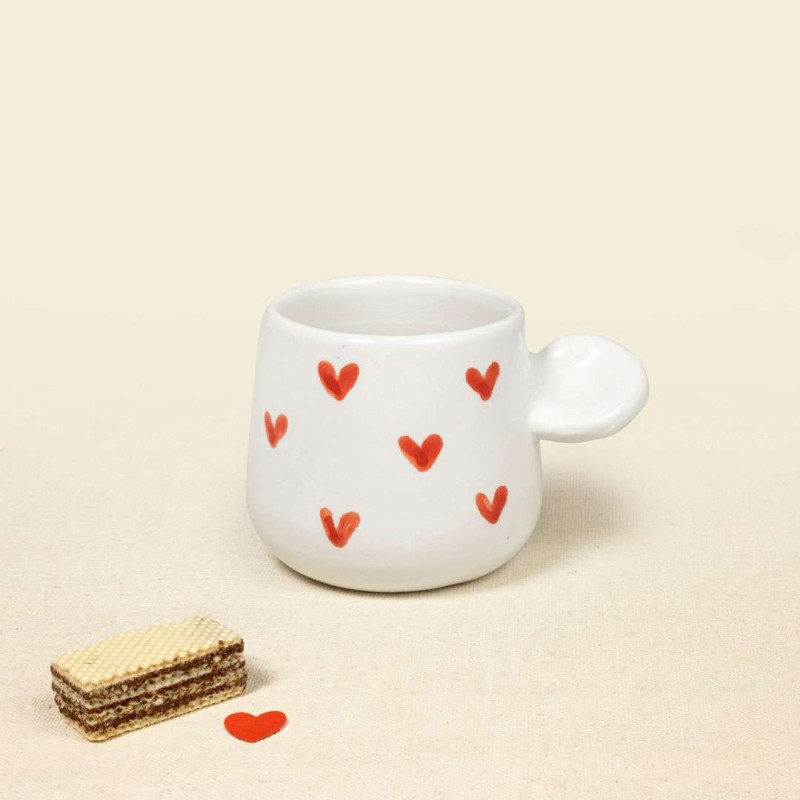 Φλυτζανάκι Ελληνικού με καρδιές