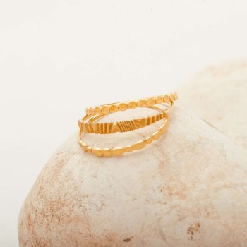 Δαχτυλίδι με χρυσά βοτσαλάκια