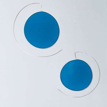 Disc earrings γαλάζιο