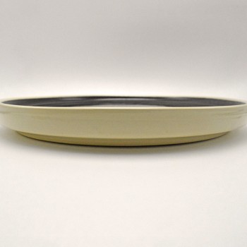 Πιάτο ίσιο λευκός πηλός μπαρμπούνι