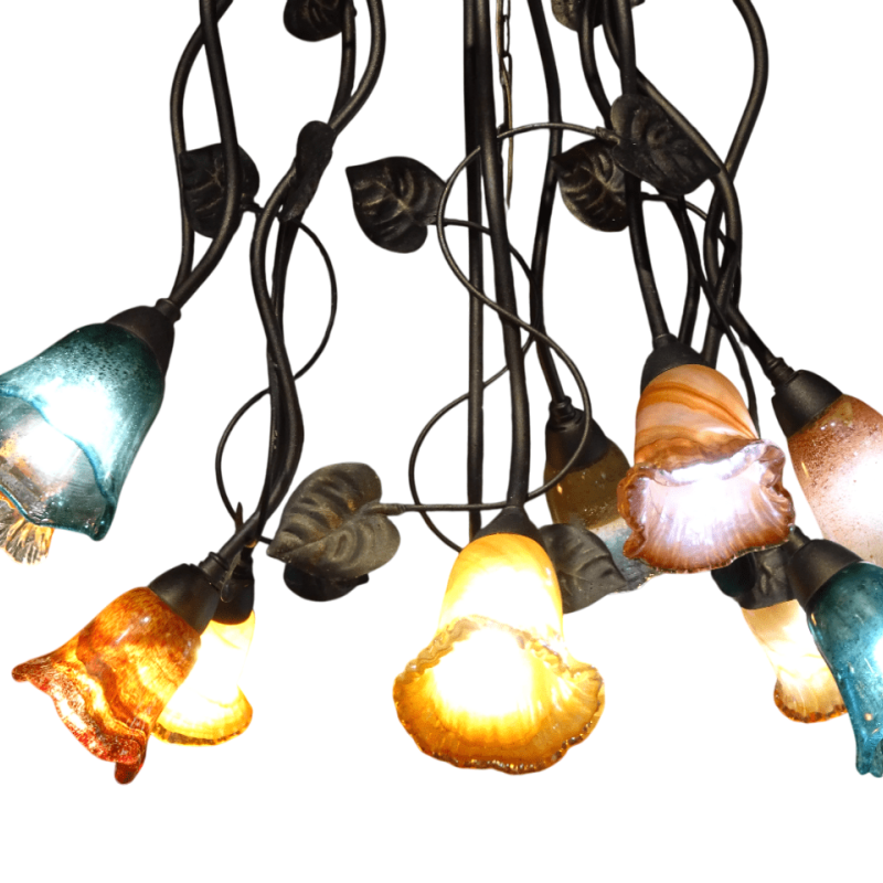 Φωτιστικό οροφής λουλούδια από φυσητό γυαλί