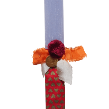 Λαμπάδα με διακοσμητικά και καρδιές