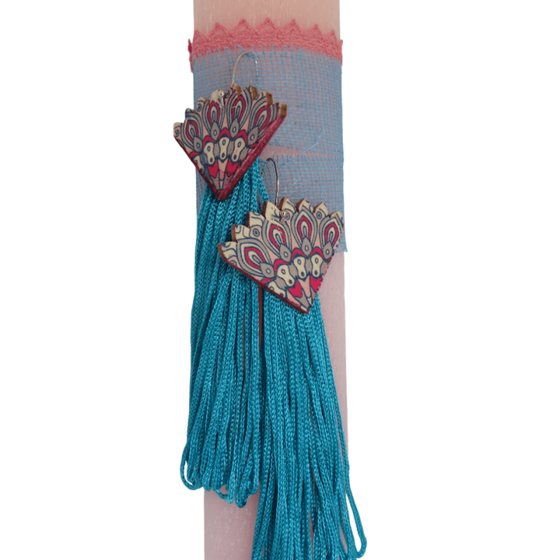 Λαμπάδα με σκουλαρίκια με κρόσια