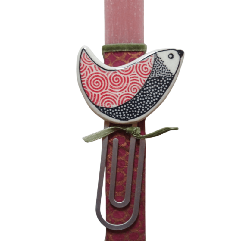 Λαμπάδα με κεραμικό σελιδοδείκτη πουλί