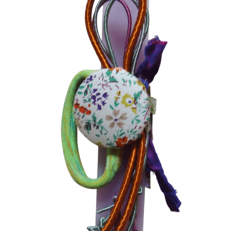 Λαμπάδα με λαστιχάκι με λουλούδια