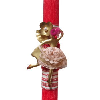 Λαμπάδα με καρφίτσα με μπαλαρίνα μπρούτζινη