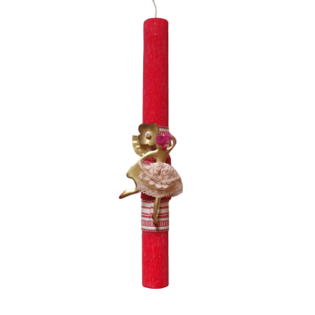 Λαμπάδα με καρφίτσα με μπαλαρίνα μπρούτζινη