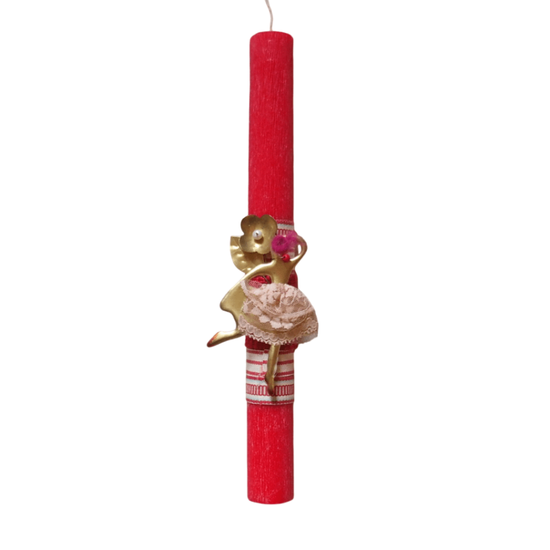 Λαμπάδα με καρφίτσα με μπαλαρίνα μπρούτζινη