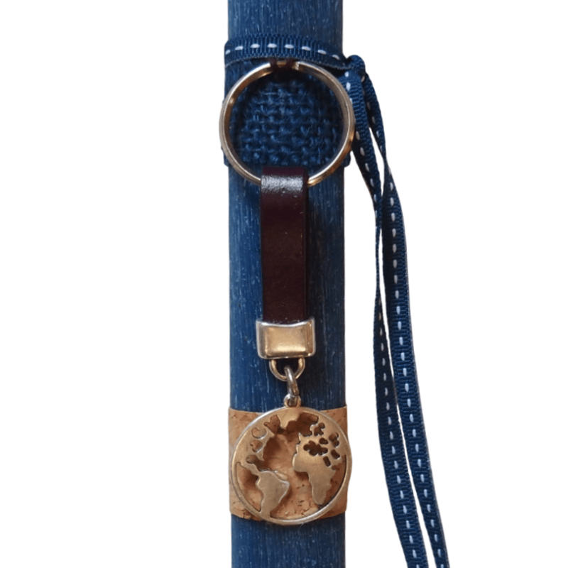 Λαμπάδα με μπρελόκ υδρόγειος σφαίρα