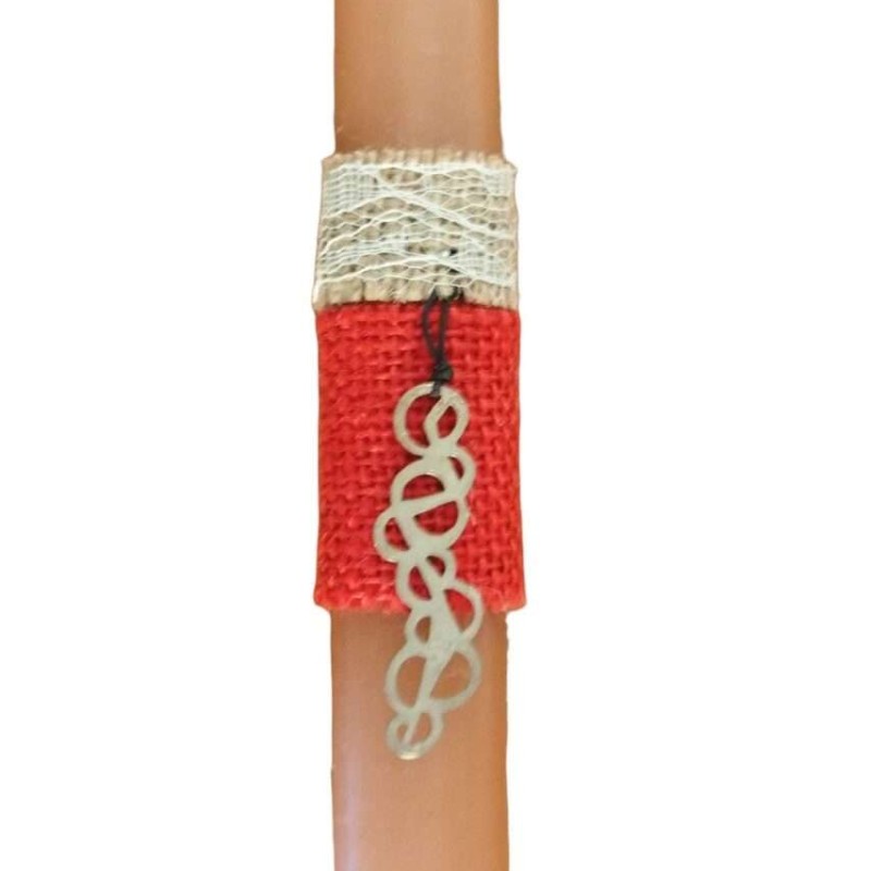 Λαμπάδα με κολιέ με κυκλικά σχέδια