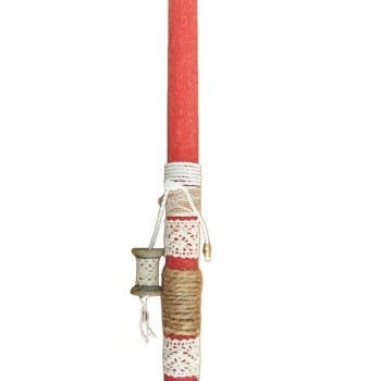 Λαμπάδα με διακοσμητικό καρούλι κλωστής