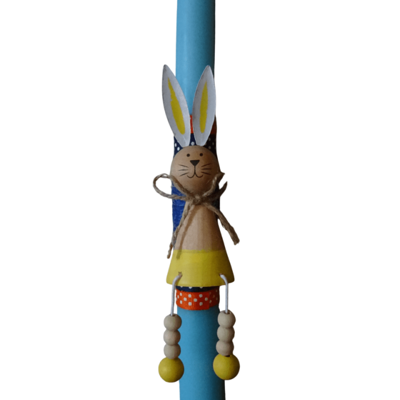 Λαμπάδα με ξύλινο λαγό