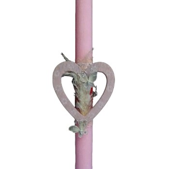 Λαμπάδα με ξύλινη καρδιά