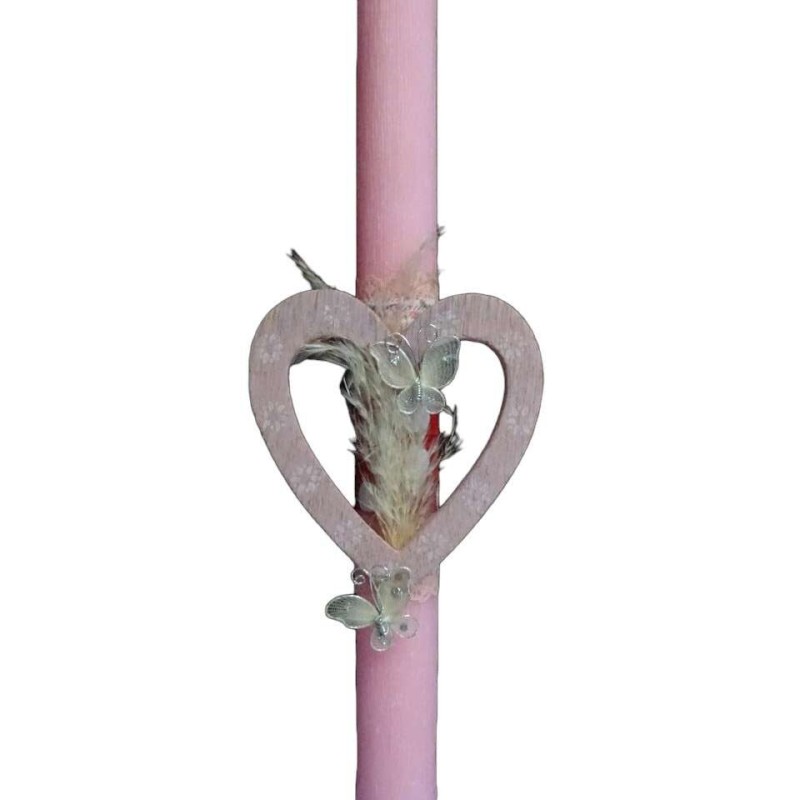 Λαμπάδα με ξύλινη καρδιά