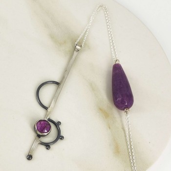 Lithos single necklace αμέθυστος