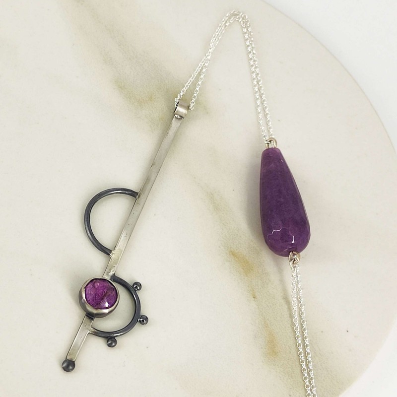 Lithos single necklace αμέθυστος