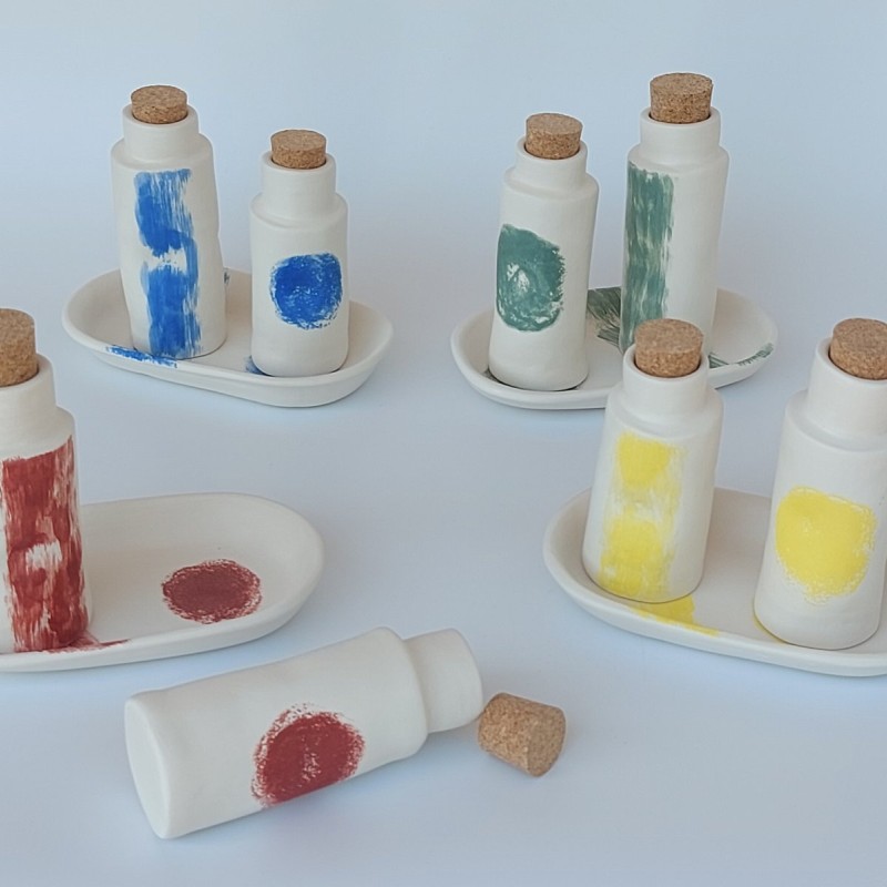 Σετ μπουκάλια με πιατάκι