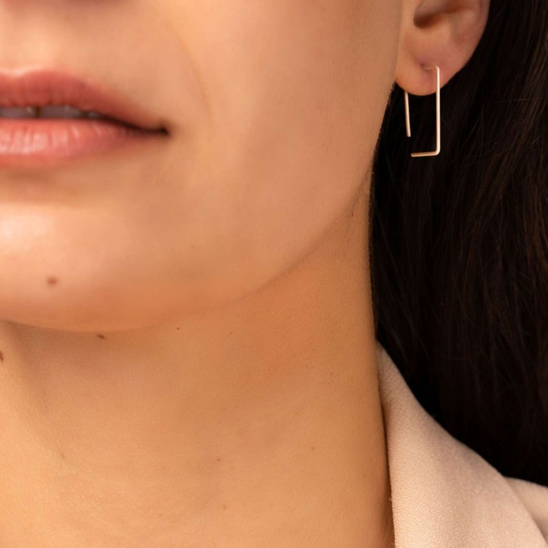 Μικρά σκουλαρίκια ανοιχτά παραλληλόγραμμα