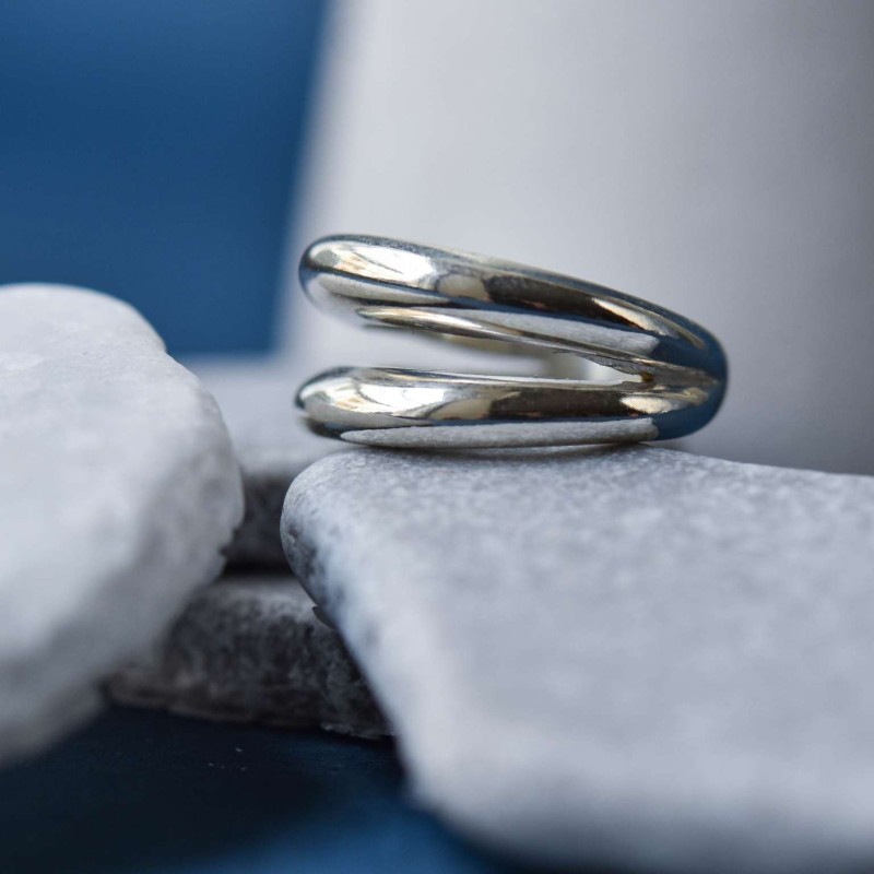 Ασημένιο φαρδύ δαχτυλίδι