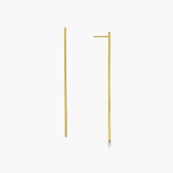 Σκουλαρίκια μακριά γραμμές επίχρυσα
