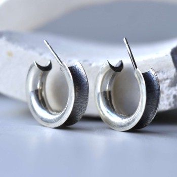 Σκουλαρίκια κρίκοι μικροί οξειδωμένοι