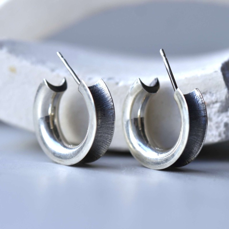 Σκουλαρίκια κρίκοι μικροί οξειδωμένοι