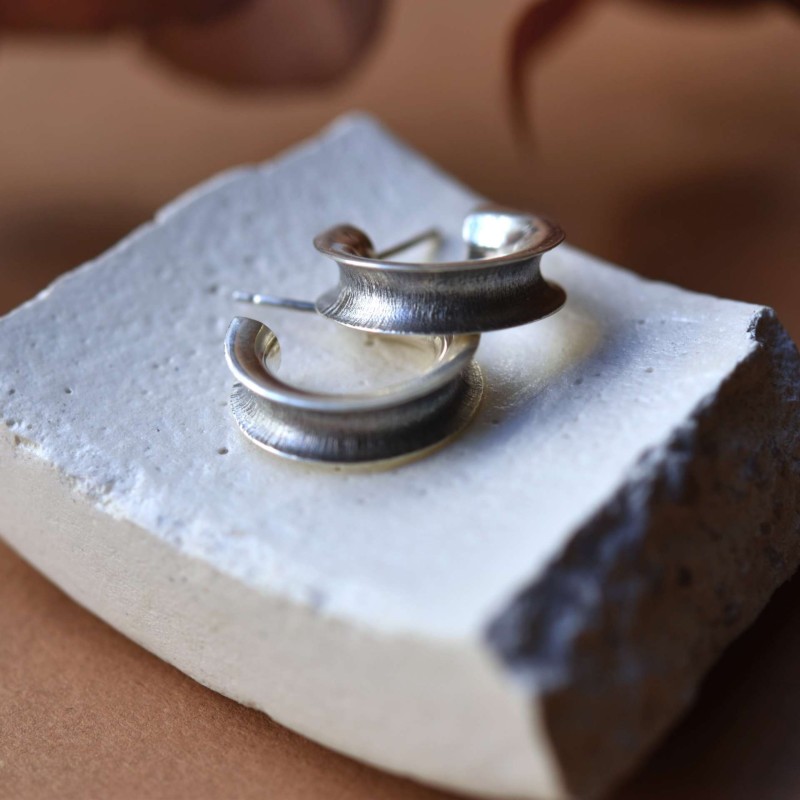 Σκουλαρίκια κρίκοι μικροί οξειδωμένοι