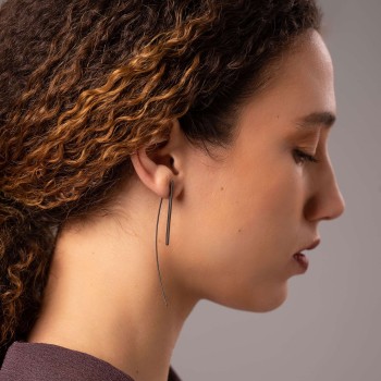 Σκουλαρίκια γραμμικά threaders επιπλατινωμένα