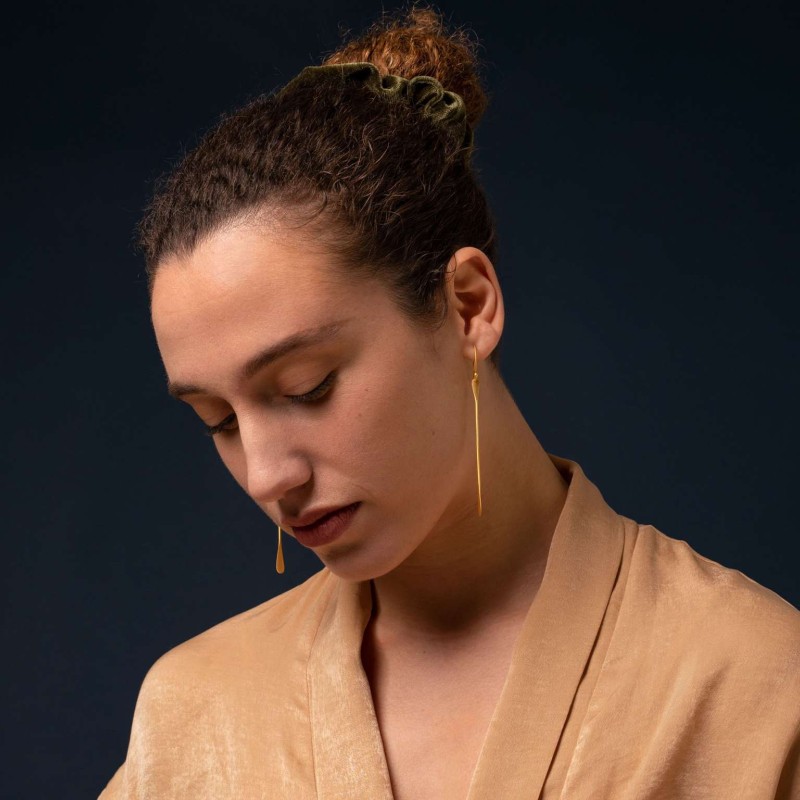 Κρεμαστά σκουλαρίκια επίχρυσα