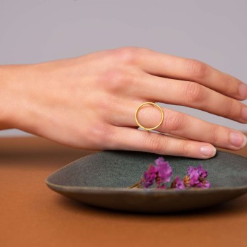 Δαχτυλίδι λεπτός κύκλος επίχρυσο