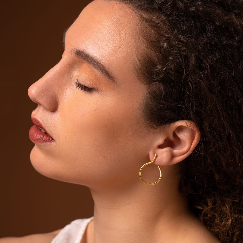 Ανοιχτά οβάλ σκουλαρίκια μικρά